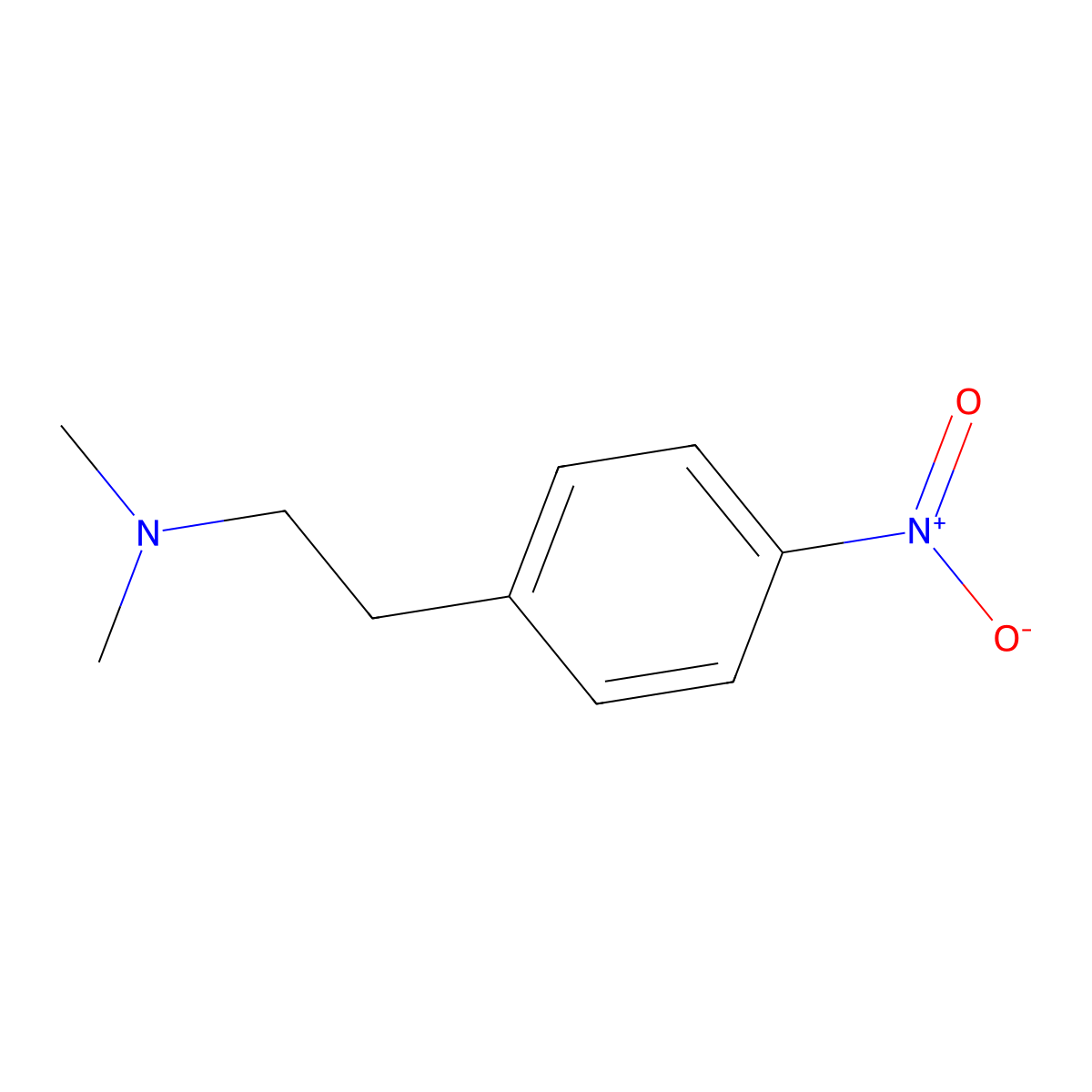 n,n-Dimethyl-2-(4-nitrophenyl)ethanamine molecular structure, CAS 5339-05-9