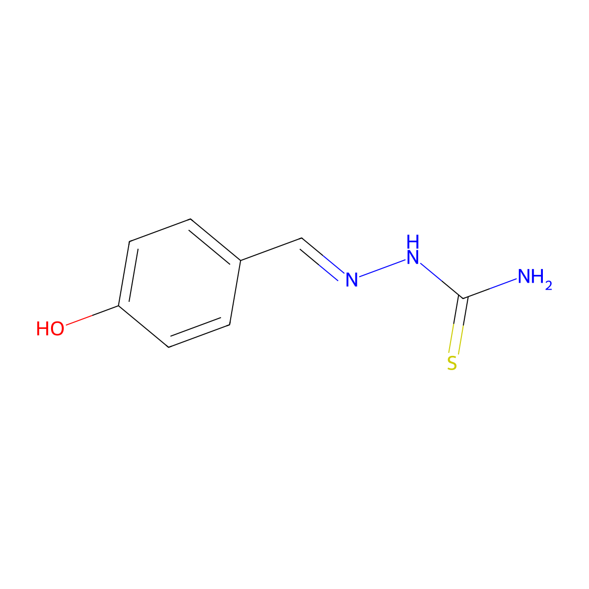 4-Hydroxybenzaldehyde thiosemicarbazone molecular structure, CAS 5339-74-2