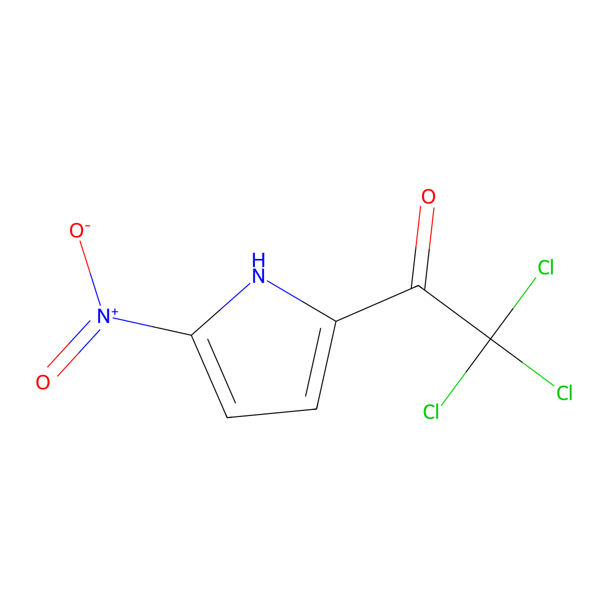2,2,2-Trichloro-1-(5-nitro-1h-pyrrol-2-yl)ethanone molecular structure, CAS 53391-41-6