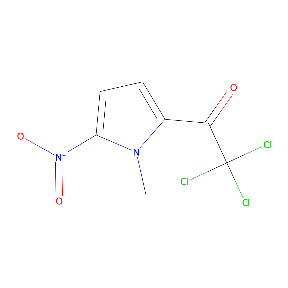 Ethanone, 2,2,2-trichloro-1-(1-methyl-5-nitro-1H-pyrrol-2-yl)- molecular structure, CAS 53391-42-7