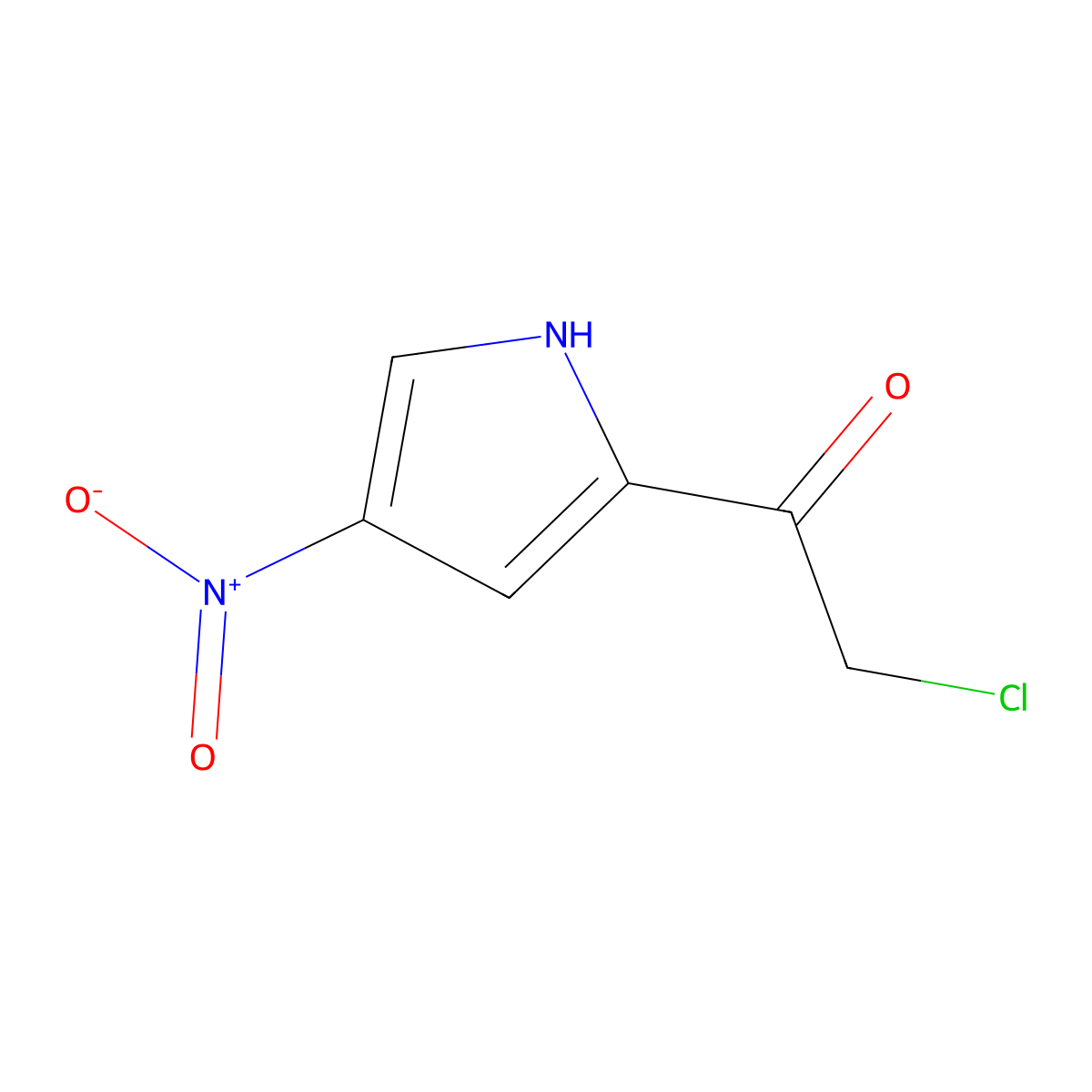 2-chloro-1-(4-nitro-1H-pyrrol-2-yl)ethan-1-one molecular structure, CAS 53391-46-1