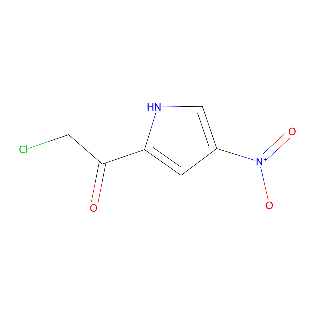 2-chloro-1-(4-nitro-1H-pyrrol-2-yl)ethan-1-one molecular structure, CAS 53391-46-1