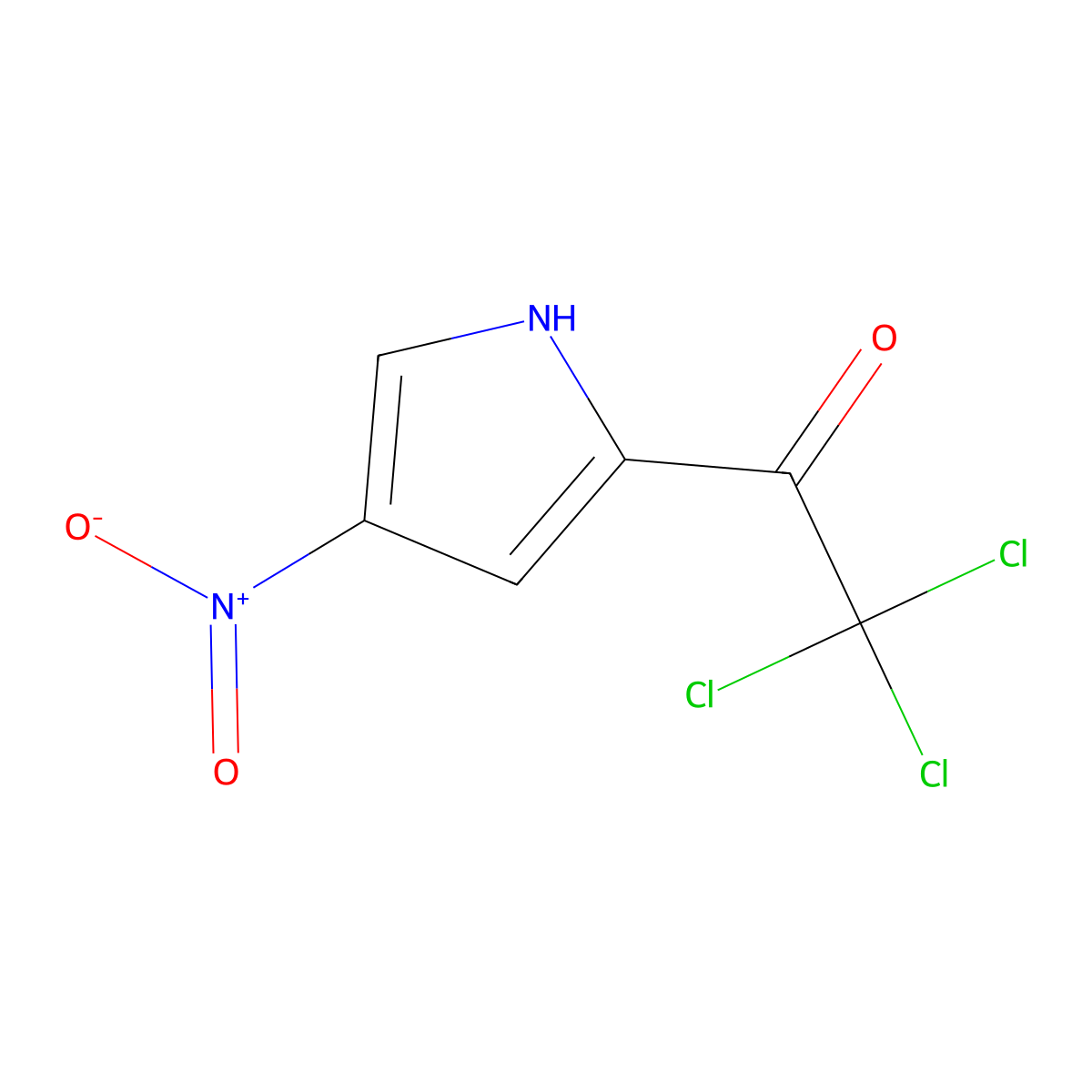 2,2,2-trichloro-1-(4-nitro-1H-pyrrol-2-yl)ethan-1-one molecular structure, CAS 53391-50-7