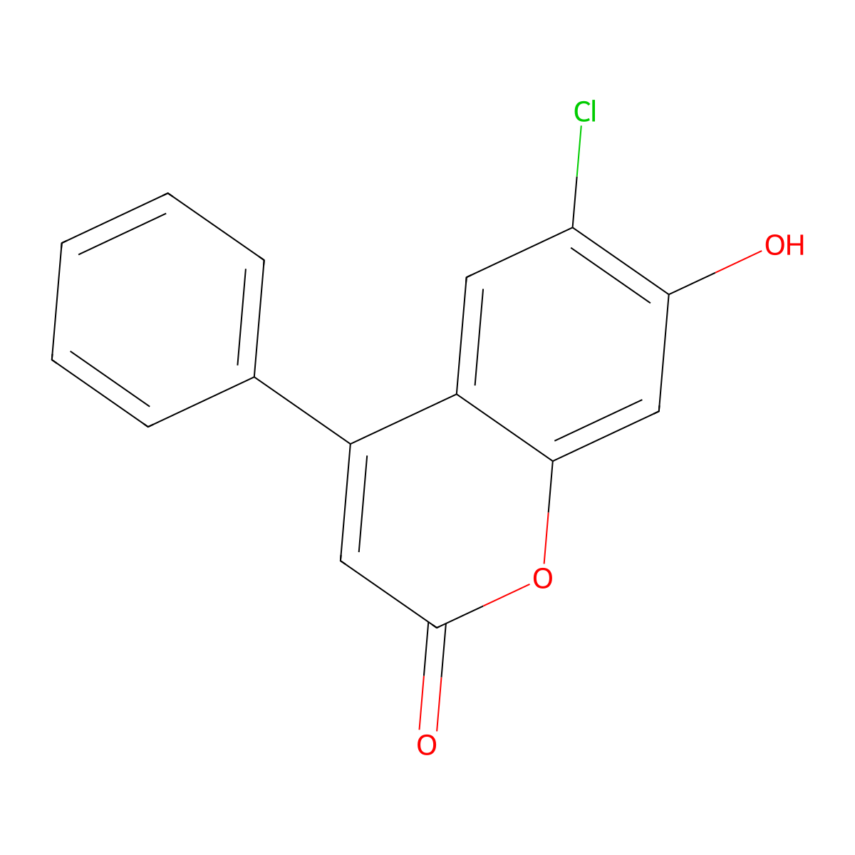 6-chloro-7-hydroxy-4-phenyl-2H-chromen-2-one molecular structure, CAS 53391-72-3