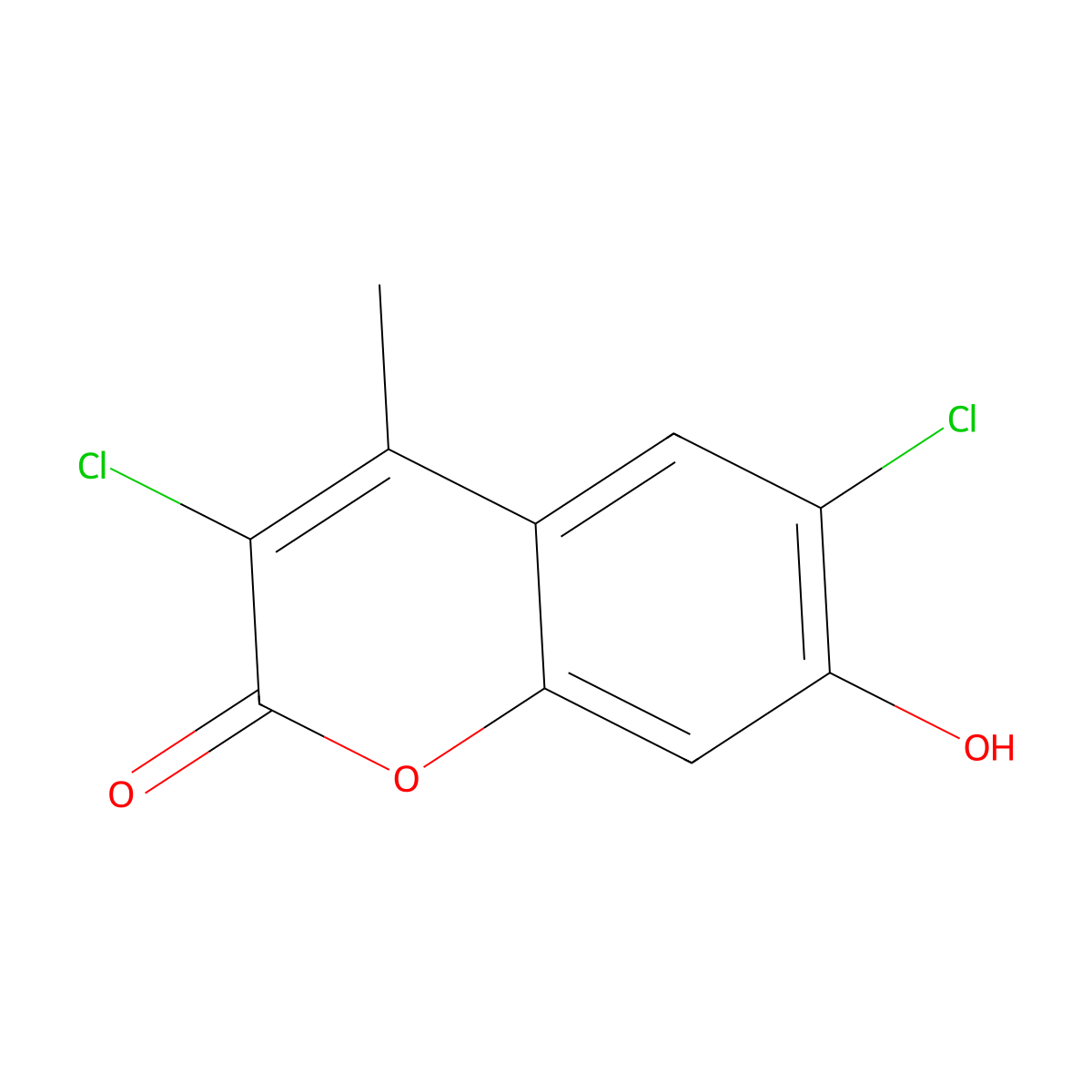 3,6-dichloro-7-hydroxy-4-methyl-2H-chromen-2-one molecular structure, CAS 53391-75-6