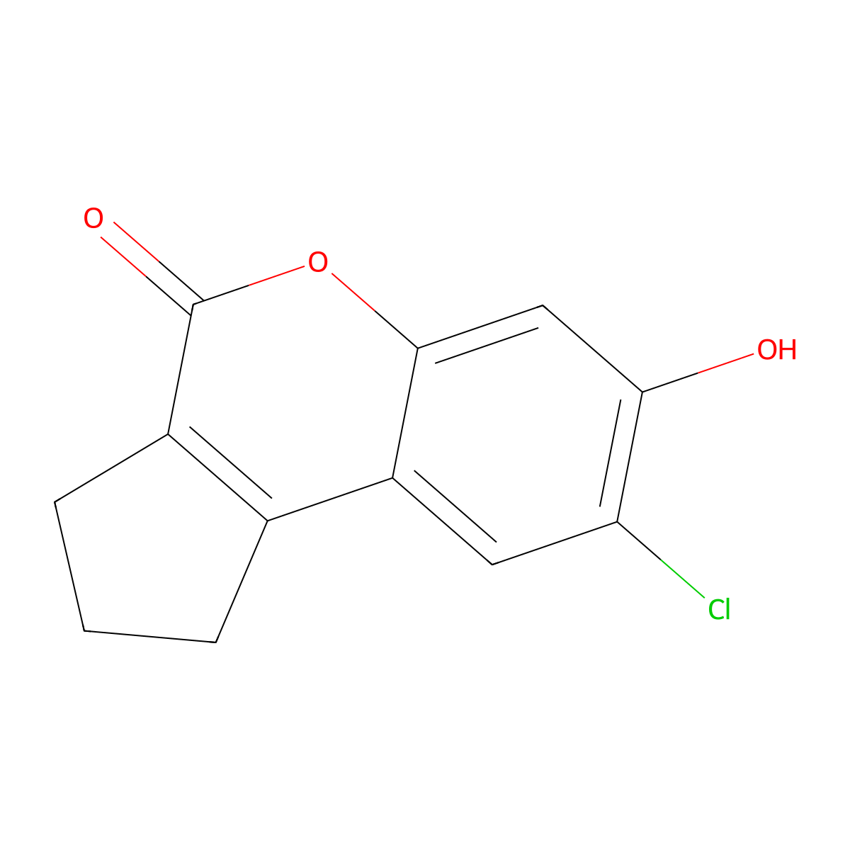 8-chloro-7-hydroxy-2,3-dihydrocyclopenta[c]chromen-4(1H)-one molecular structure, CAS 53391-77-8