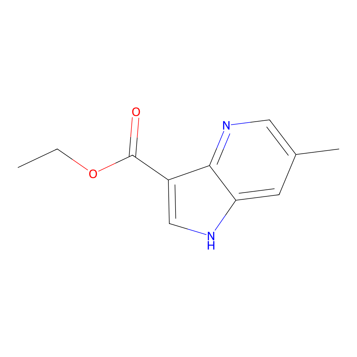 Ethyl 6-methyl-1H-pyrrolo[3,2-B]pyridine-3-carboxylate molecular structure, CAS 533910-45-1