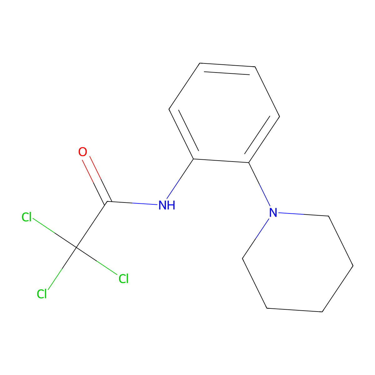 2,2,2-trichloro-N-(2-piperidin-1-ylphenyl)acetamide molecular structure, CAS 533919-35-6