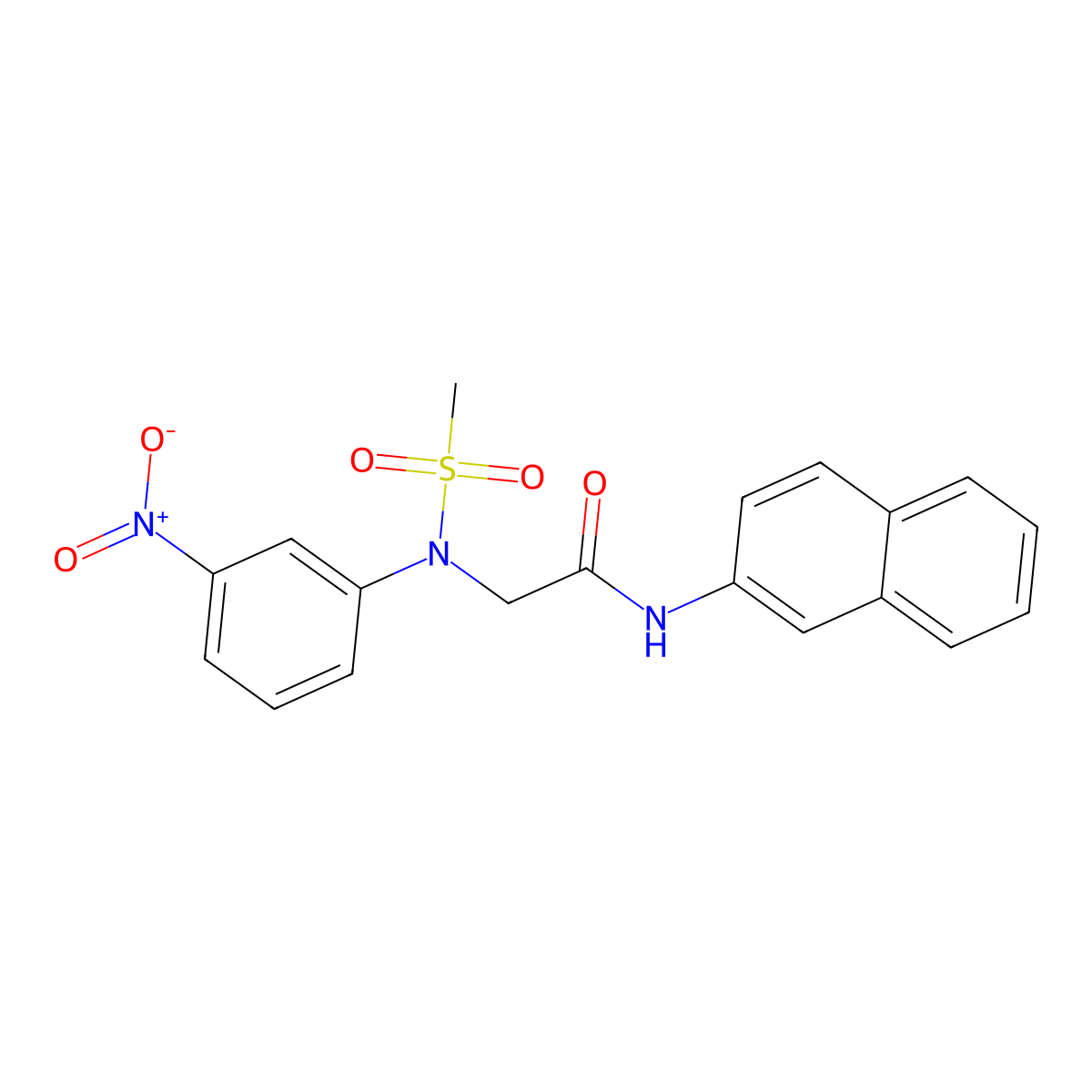 2-(N-methylsulfonyl-3-nitroanilino)-N-naphthalen-2-ylacetamide molecular structure, CAS 533919-66-3