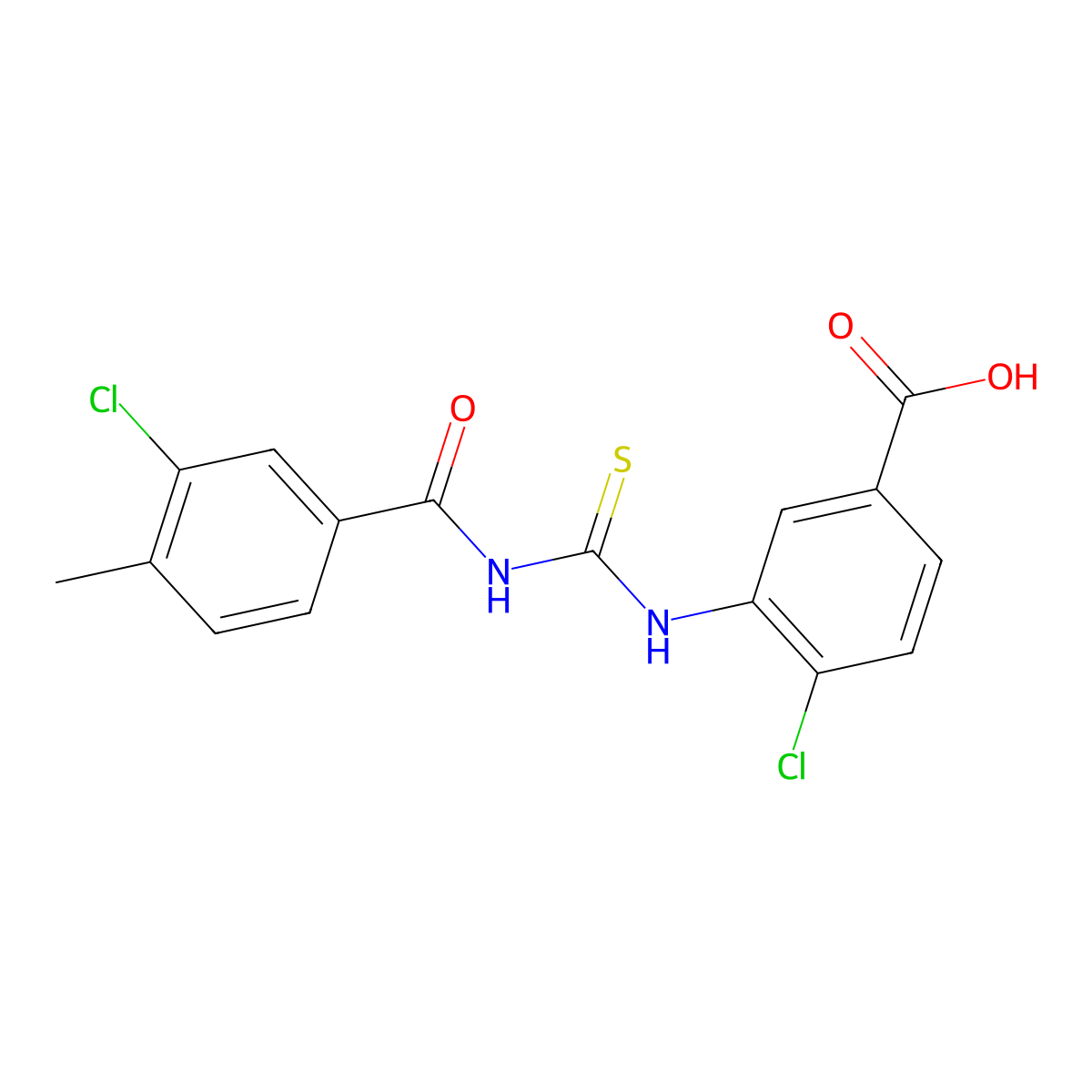 4-Chloro-3-[(3-chloro-4-methylbenzoyl)carbamothioylamino]benzoic acid molecular structure, CAS 533920-69-3