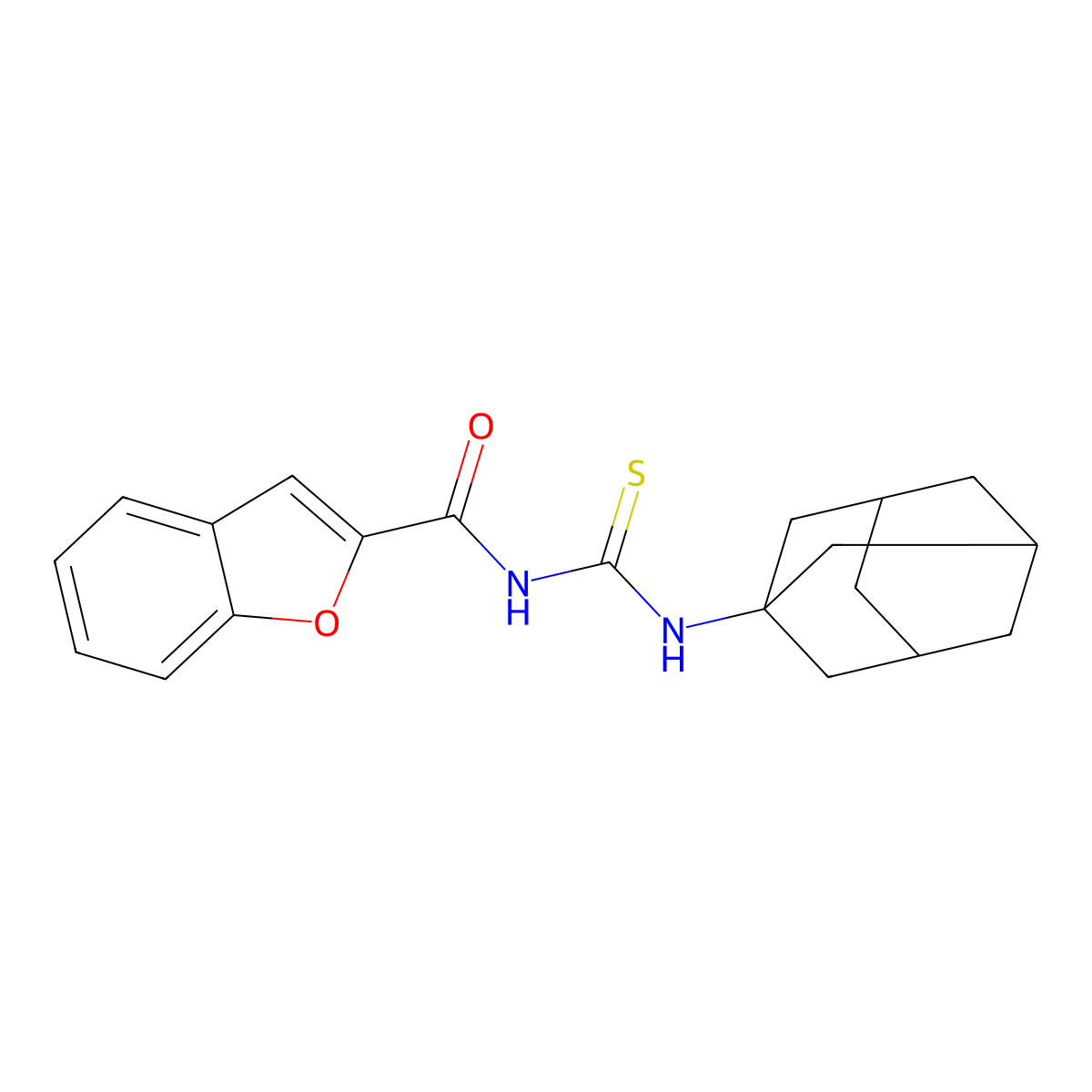 N-(1-adamantylcarbamothioyl)-1-benzofuran-2-carboxamide molecular structure, CAS 533921-55-0