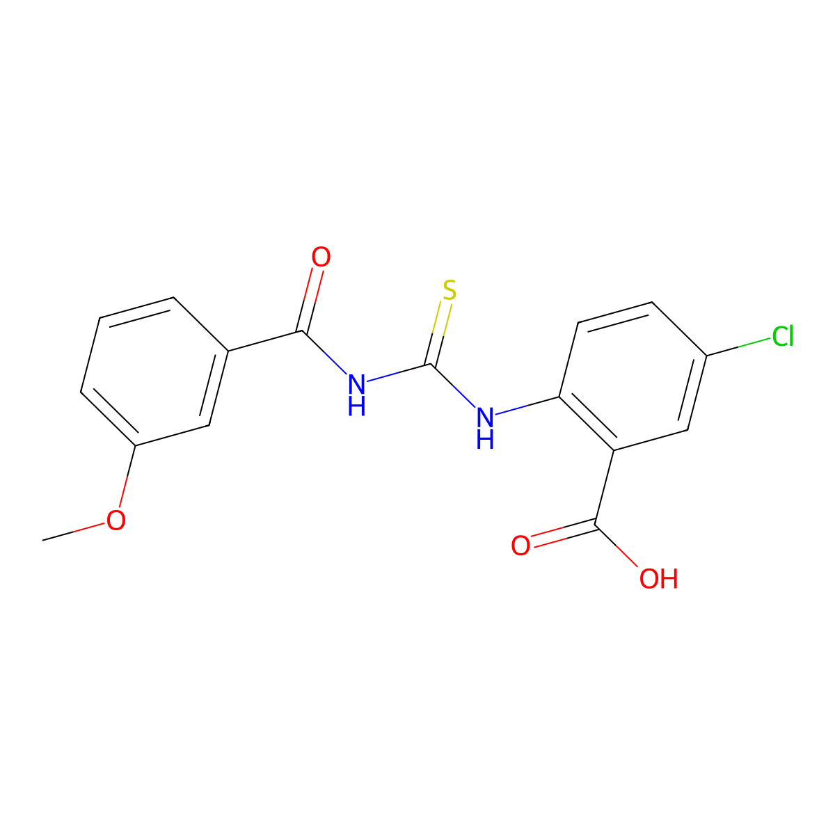 5-Chloro-2-({[(3-methoxyphenyl)carbonyl]carbamothioyl}amino)benzoic acid molecular structure, CAS 533922-26-8