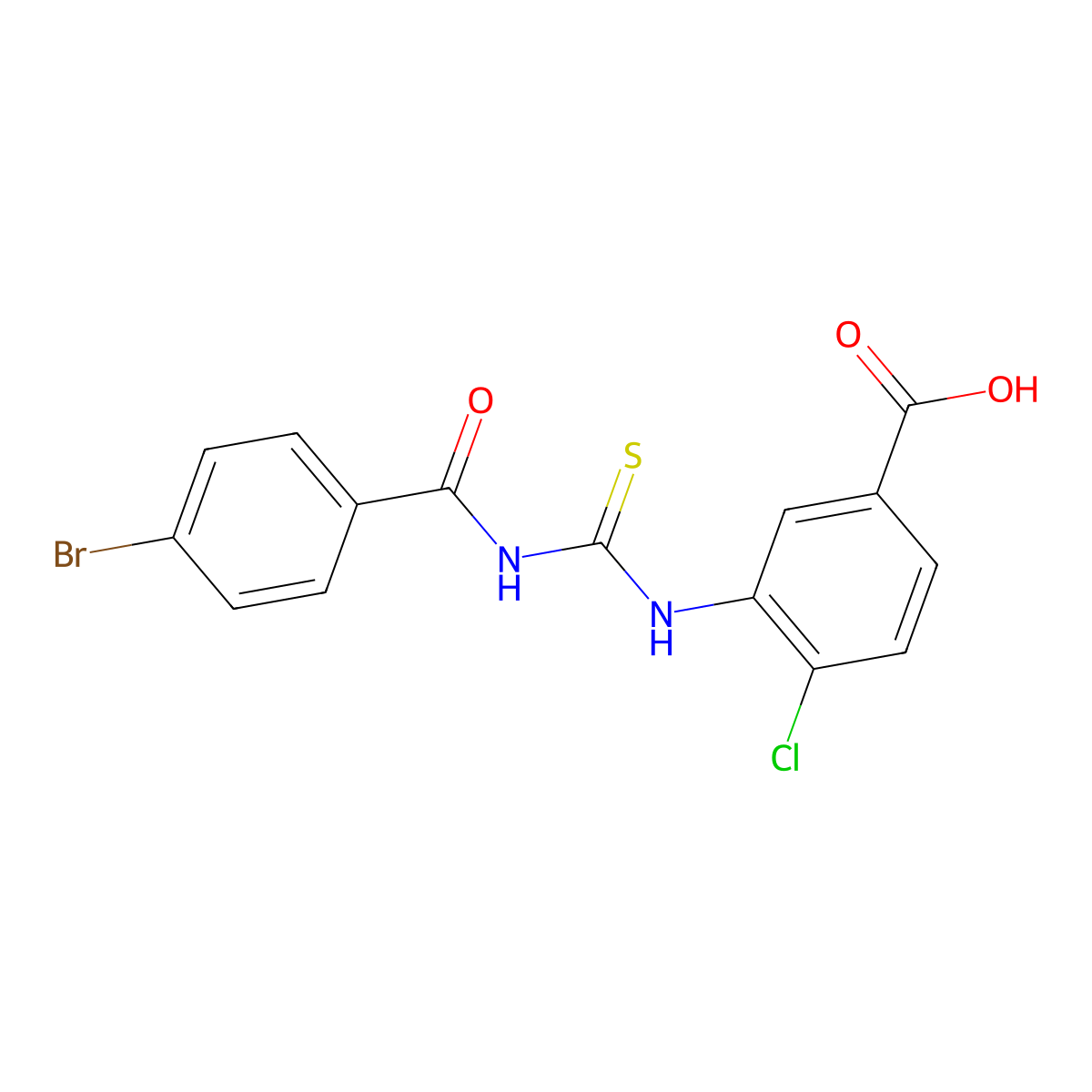 3-({[(4-Bromophenyl)carbonyl]carbamothioyl}amino)-4-chlorobenzoic acid molecular structure, CAS 533922-58-6