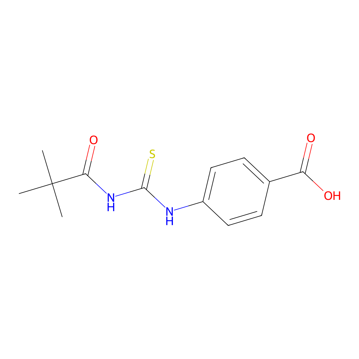 4-{[(2,2-Dimethylpropanoyl)carbamothioyl]amino}benzoic acid molecular structure, CAS 533922-72-4