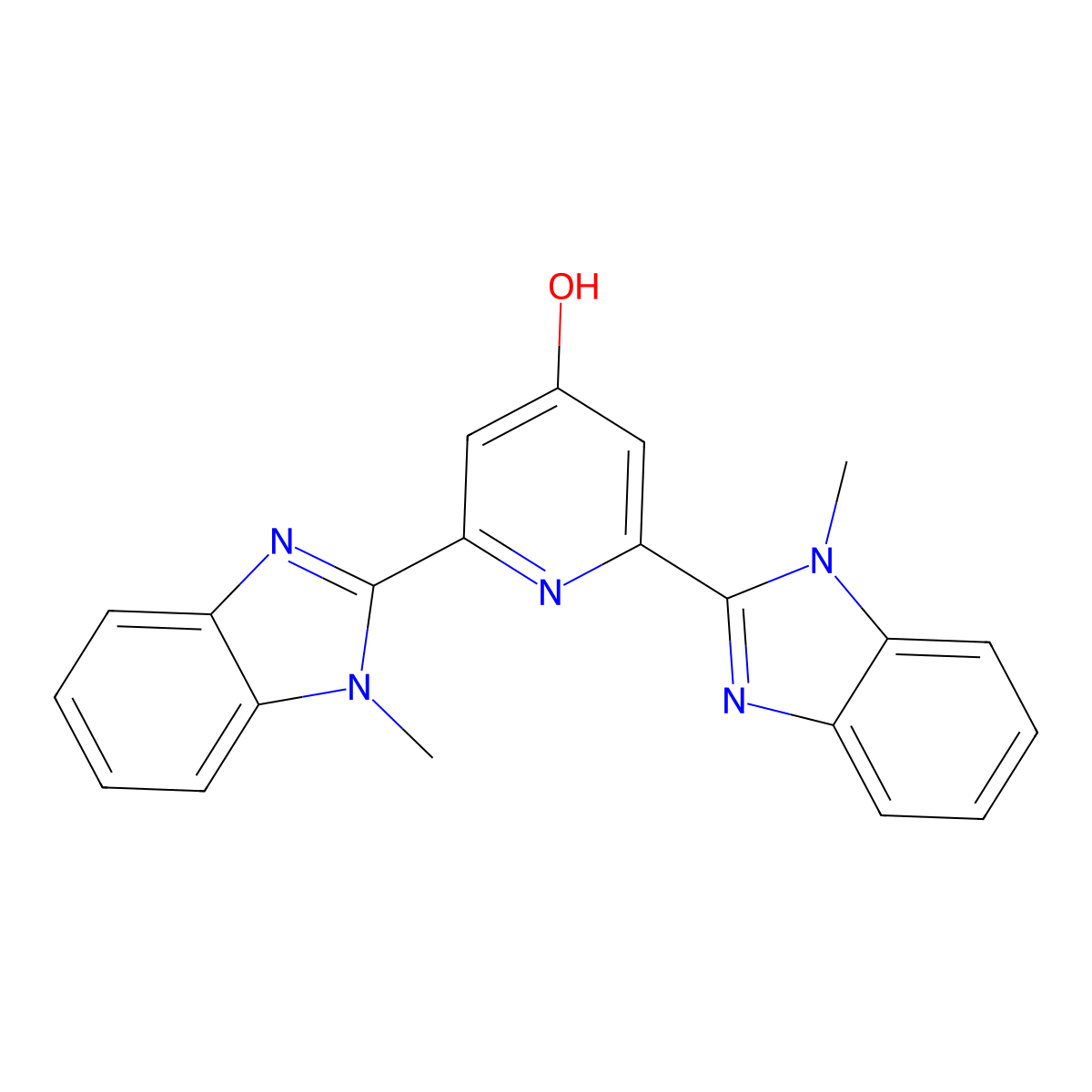 2,6-Bis(1-methyl-1H-benzimidazol-2-yl)pyridin-4(1H)-one molecular structure, CAS 533928-74-4