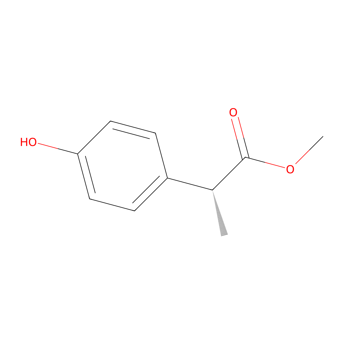 Methyl (R)-2-(4-Hydroxyphenyl)propanoate molecular structure, CAS 533931-57-6