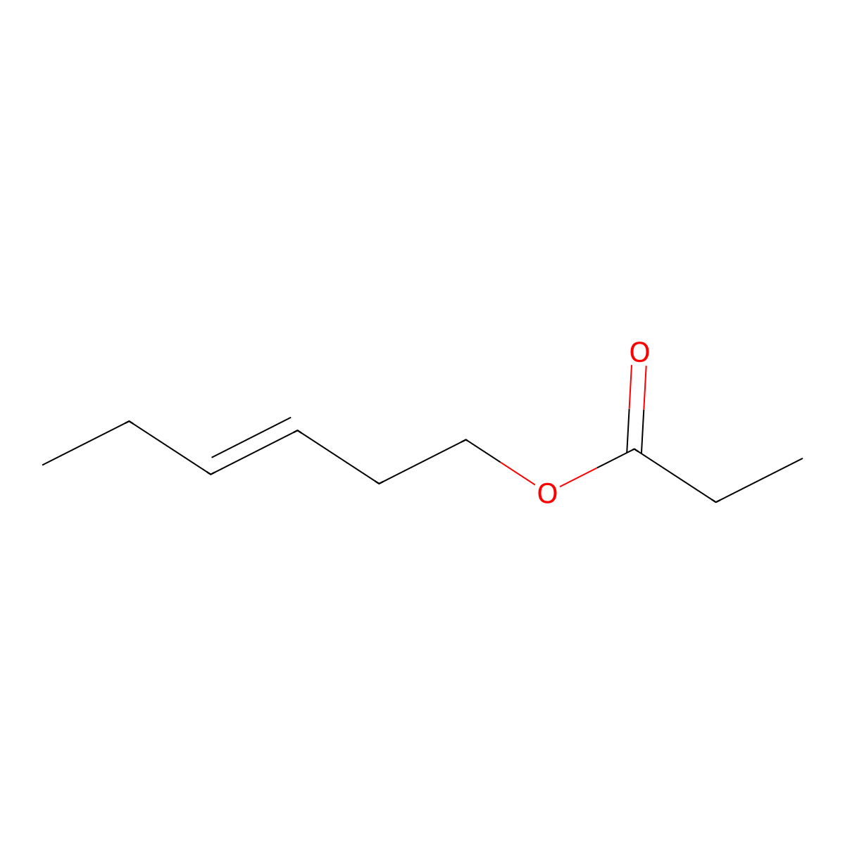 (E)-Hex-3-enyl propionate molecular structure, CAS 53398-81-5