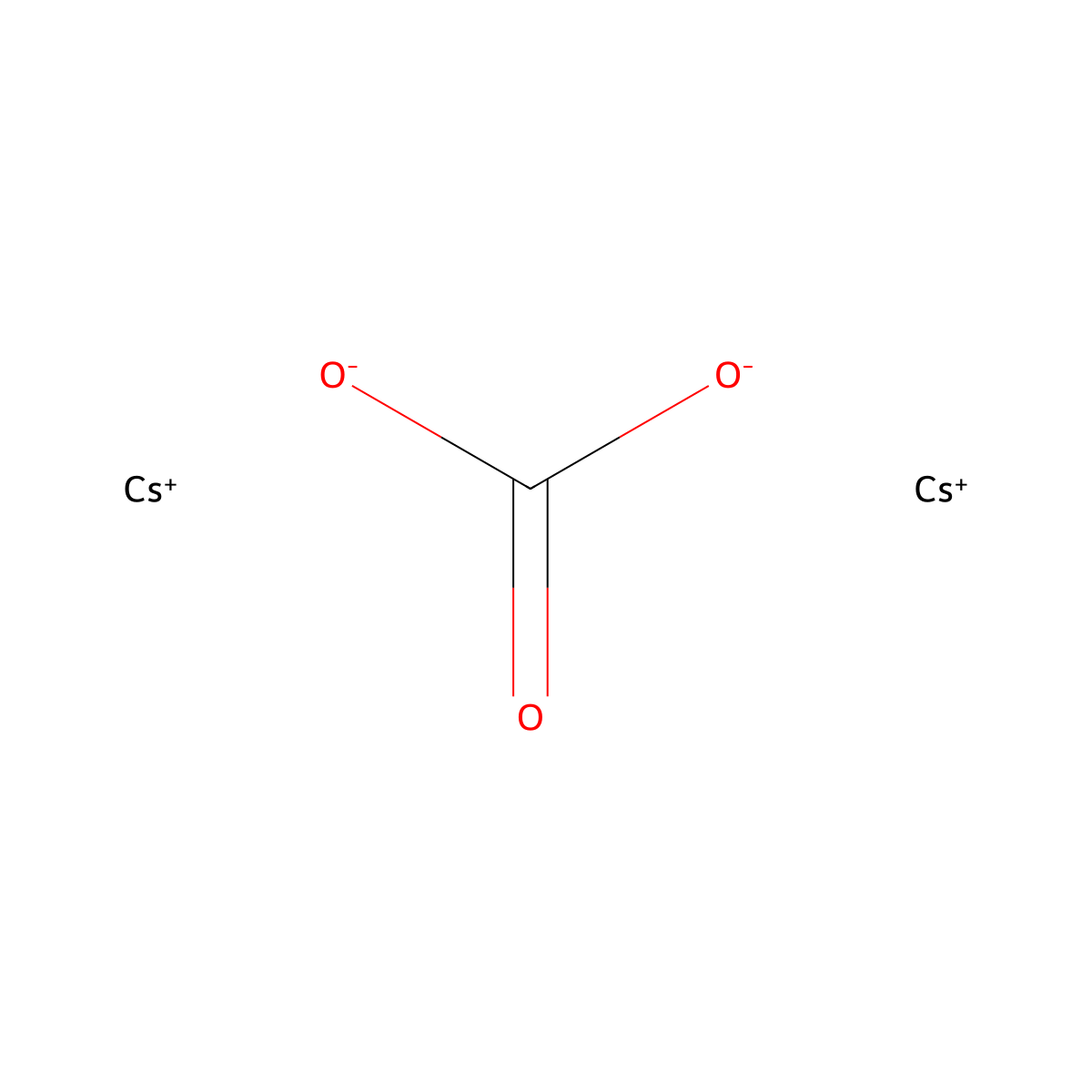 Cesium carbonate molecular structure, CAS 534-17-8