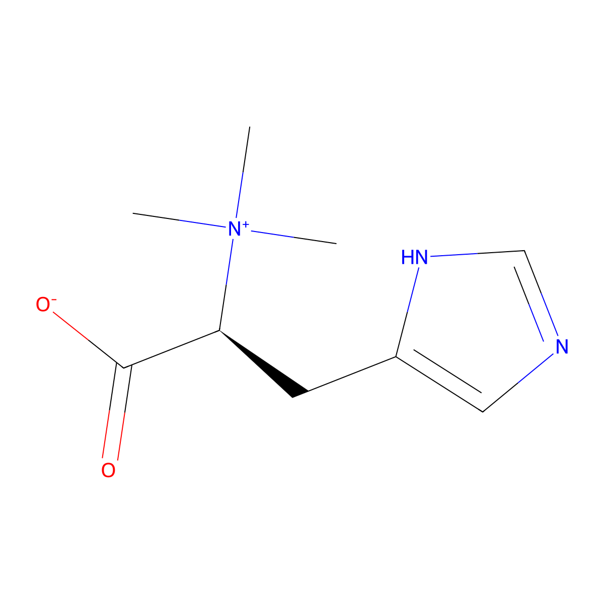 Histidine-betaine molecular structure, CAS 534-30-5