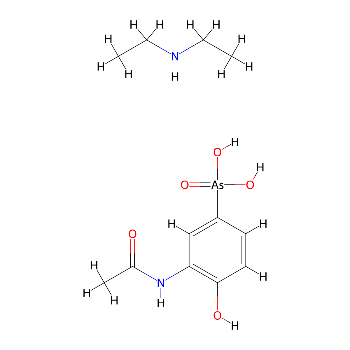 Acetarsone diethylamine salt molecular structure, CAS 534-33-8