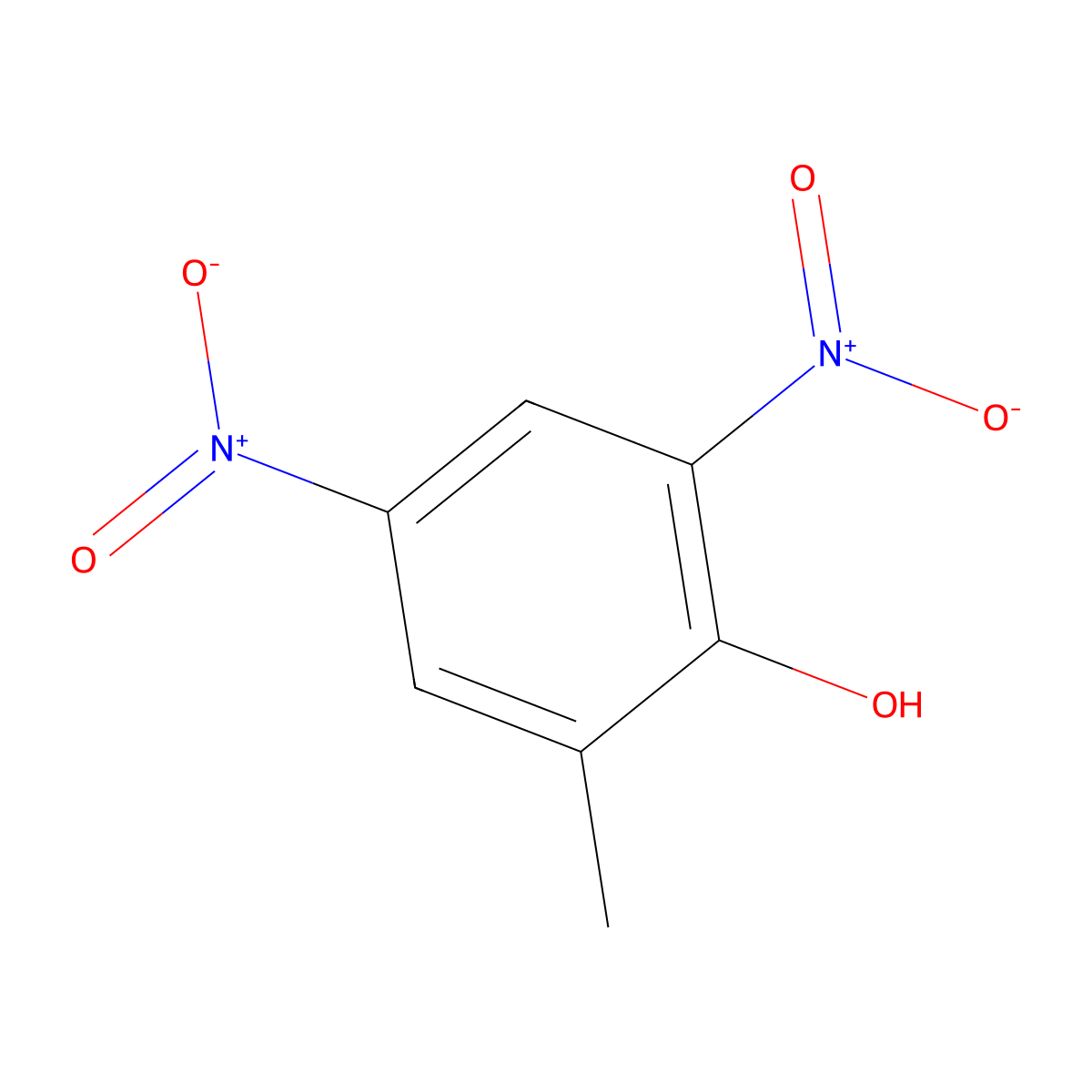 2-Methyl-4,6-dinitrophenol molecular structure, CAS 534-52-1