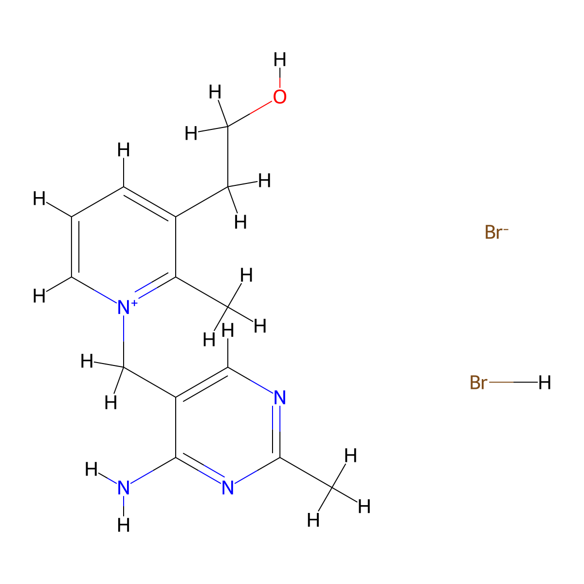 Pyrithiamine bromide hydrobromide molecular structure, CAS 534-64-5