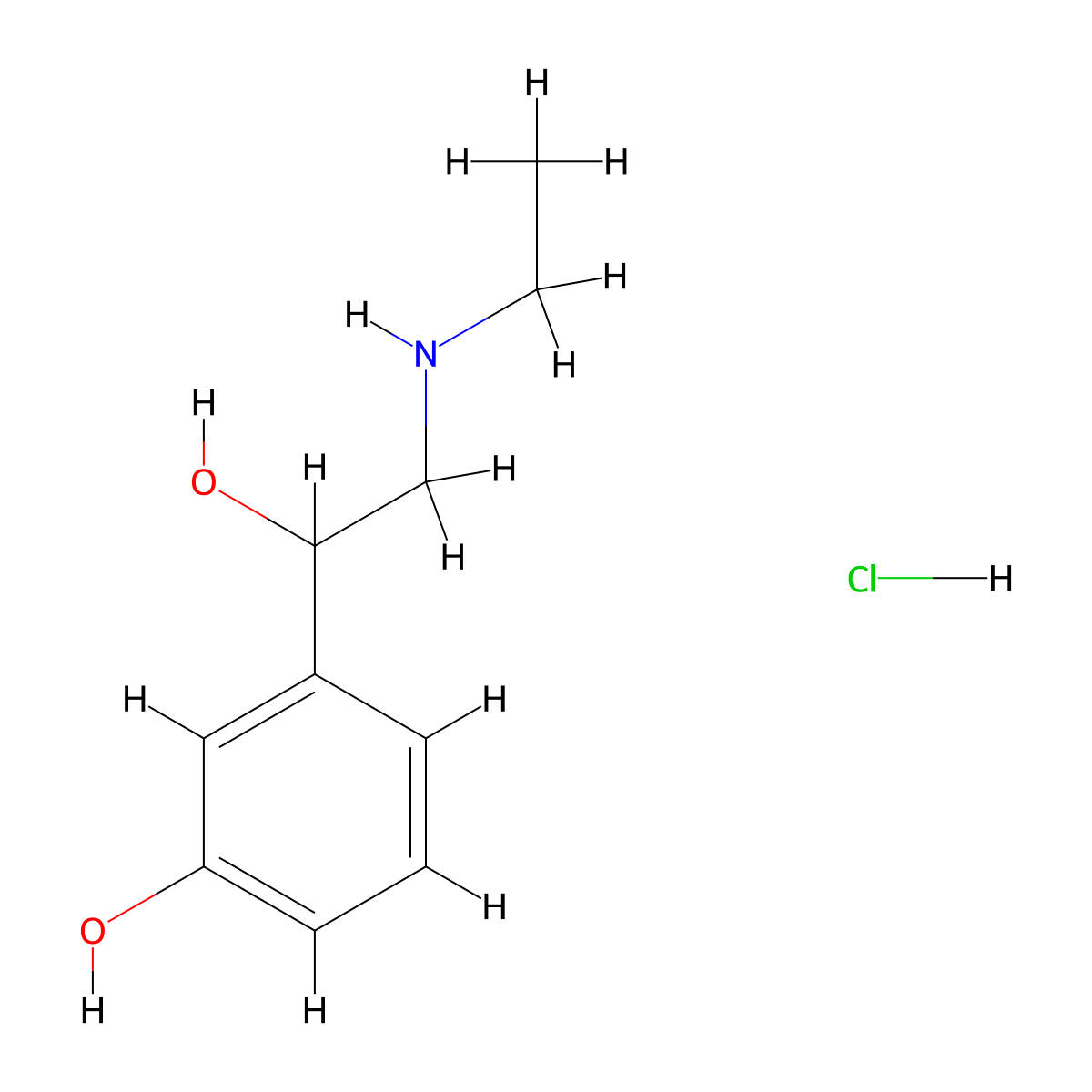 Etilefrine Hydrochloride molecular structure, CAS 534-87-2