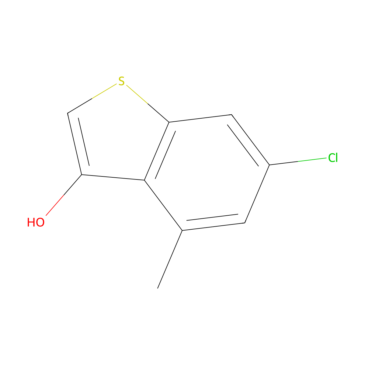 6-Chloro-4-methyl-1-benzothiophen-3-ol molecular structure, CAS 5340-96-5