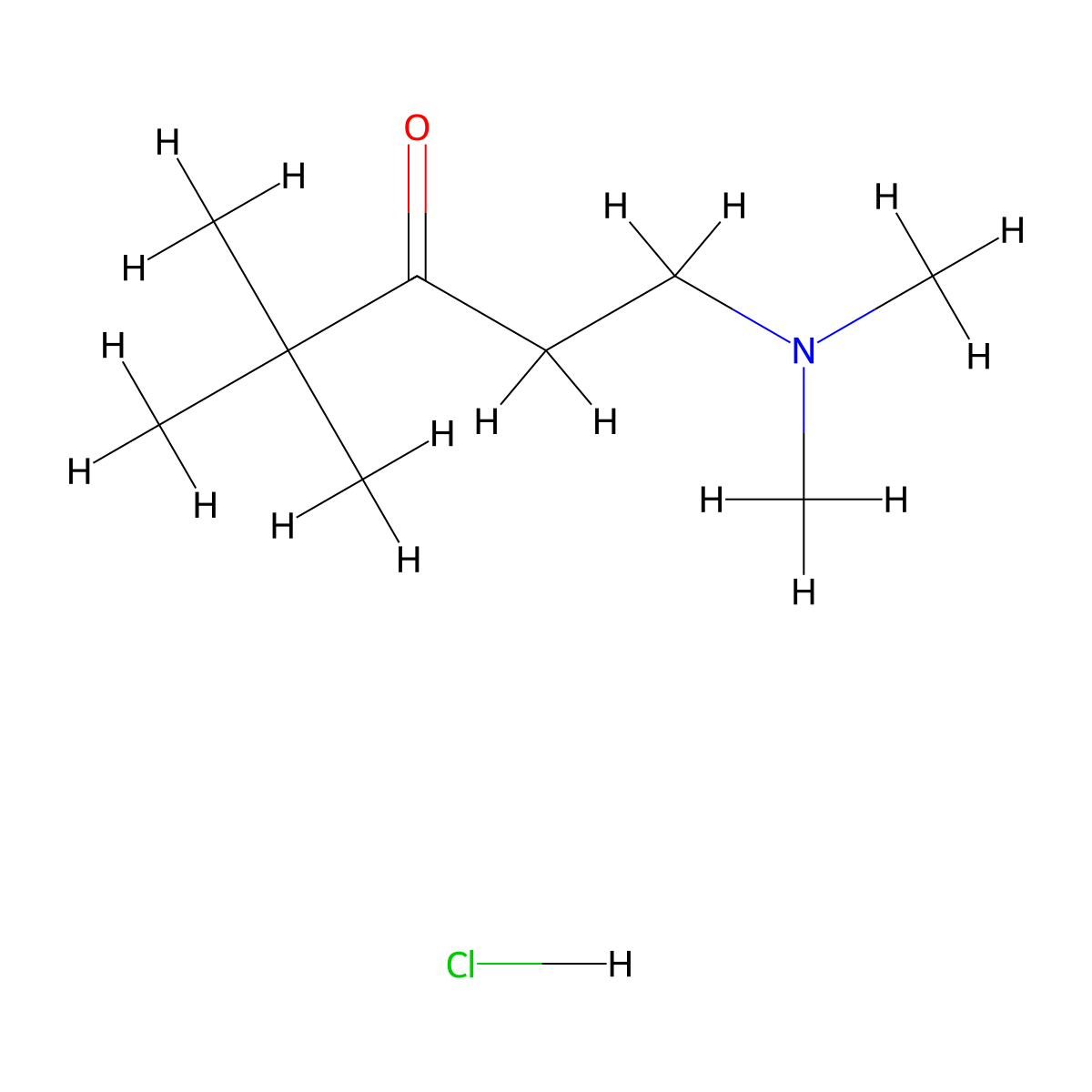 3-Pentanone, 1-(dimethylamino)-4,4-dimethyl-, hydrochloride (1:1) molecular structure, CAS 53400-42-3