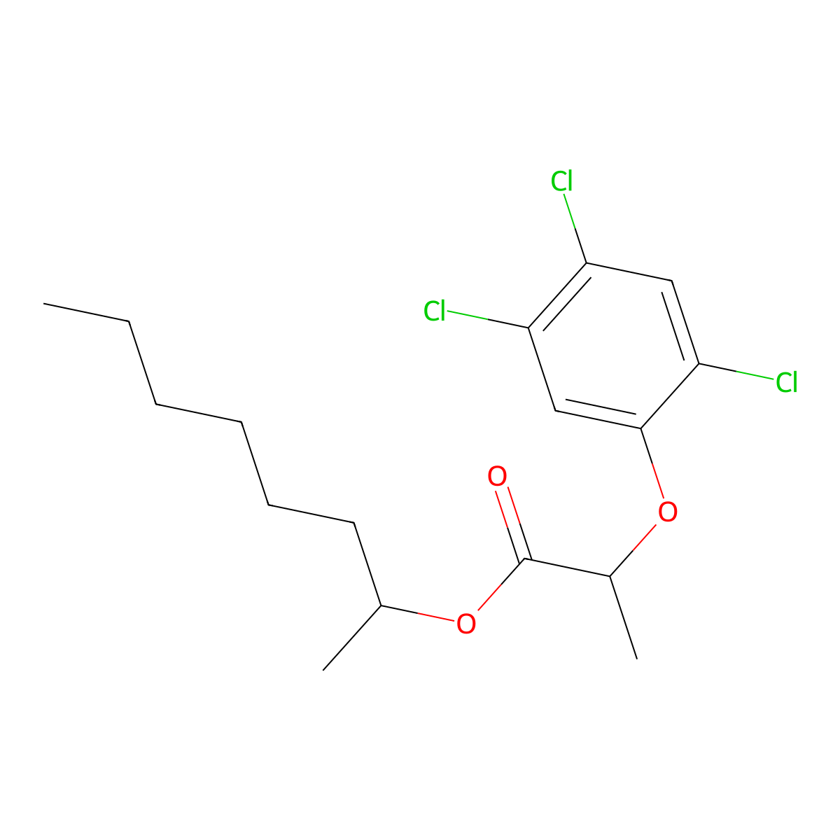 1-Methylheptyl 2-(2,4,5-trichlorophenoxy)propionate molecular structure, CAS 53404-14-1