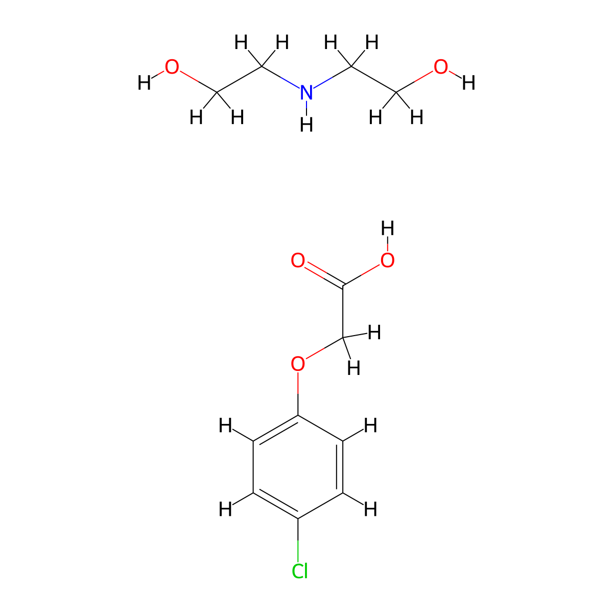Acetic acid, (4-chlorophenoxy)-, compd. with 2,2'-iminobis(ethanol) (1:1) molecular structure, CAS 53404-23-2