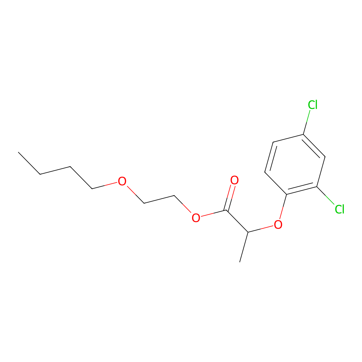 2-(2,4-Dichlorophenoxy)propionic acid butoxyethyl ester molecular structure, CAS 53404-31-2