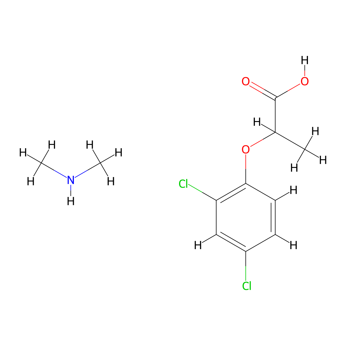 dichlorprop dimethylammonium salt molecular structure, CAS 53404-32-3