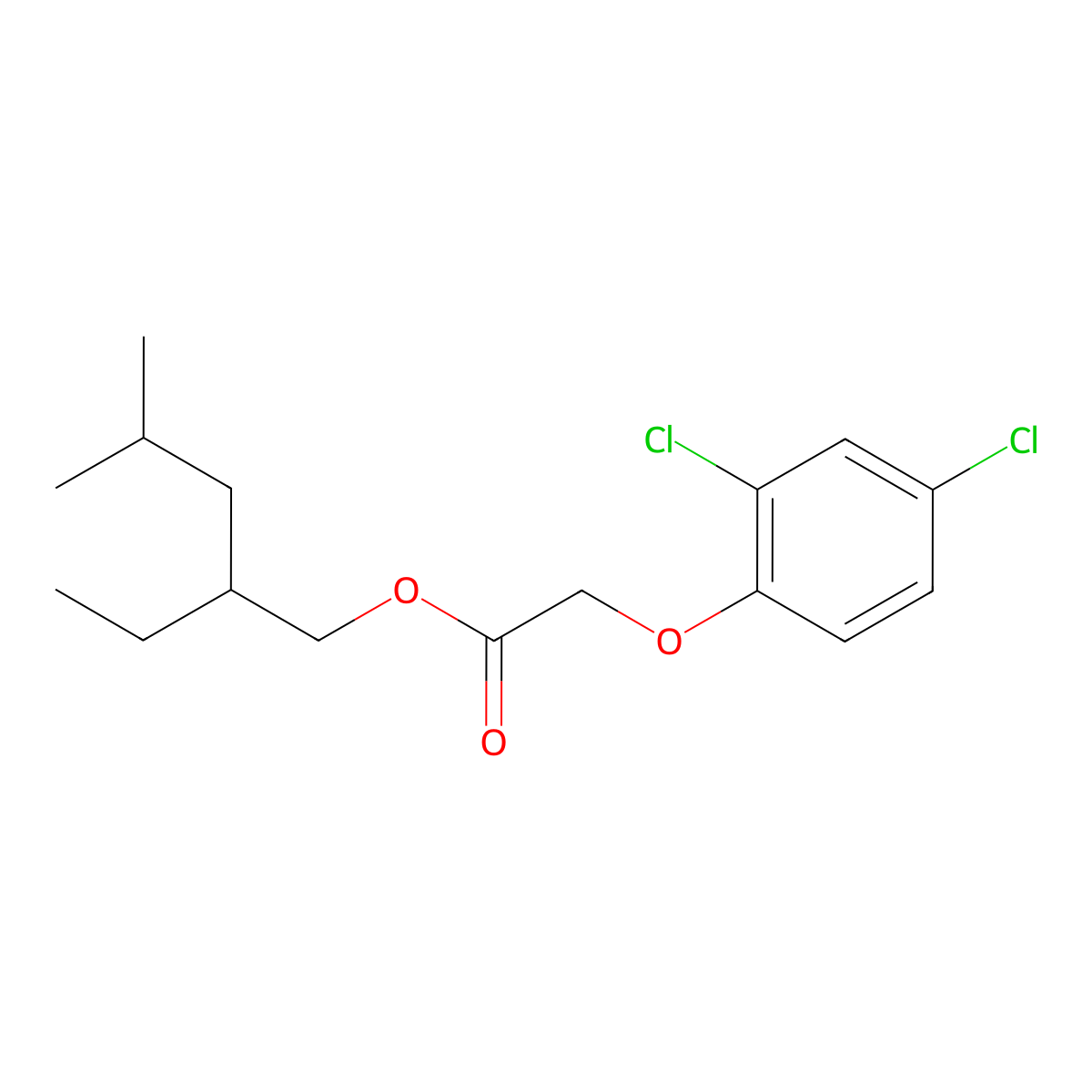 2,4-D 2-Ethyl-4-methylpentyl ester molecular structure, CAS 53404-37-8