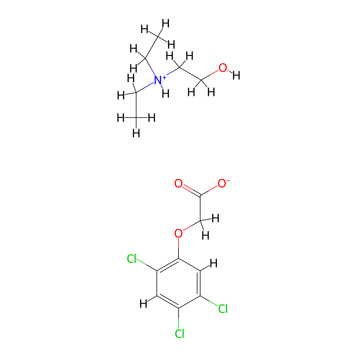 Diethyl(2-hydroxyethyl)azanium; 2-(2,4,5-trichlorophenoxy)acetate molecular structure, CAS 53404-86-7