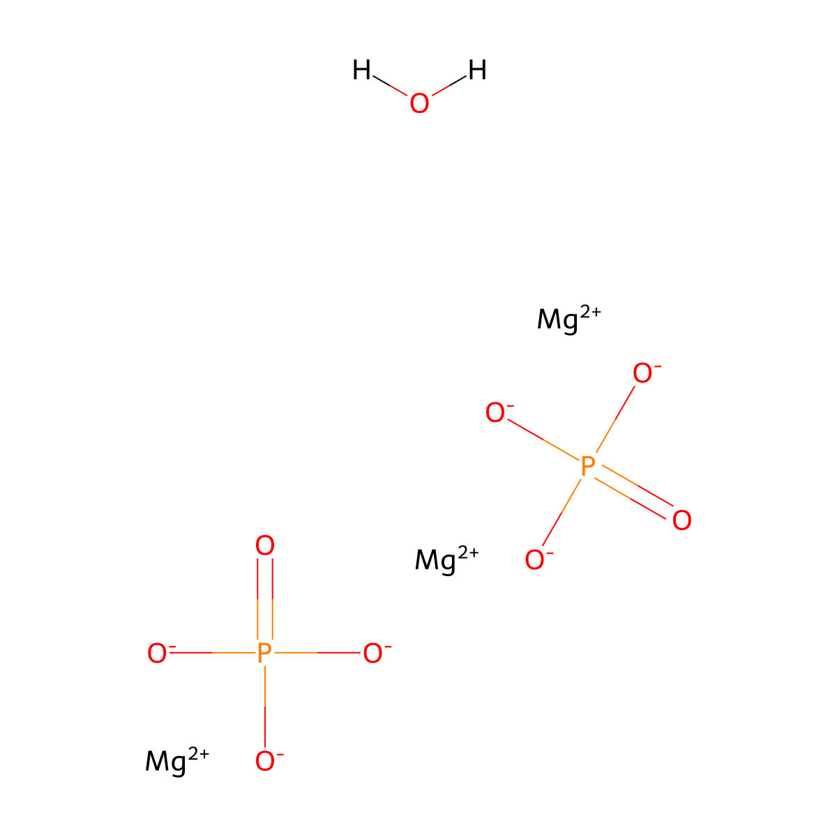Magnesium phosphate hydrate molecular structure, CAS 53408-95-0