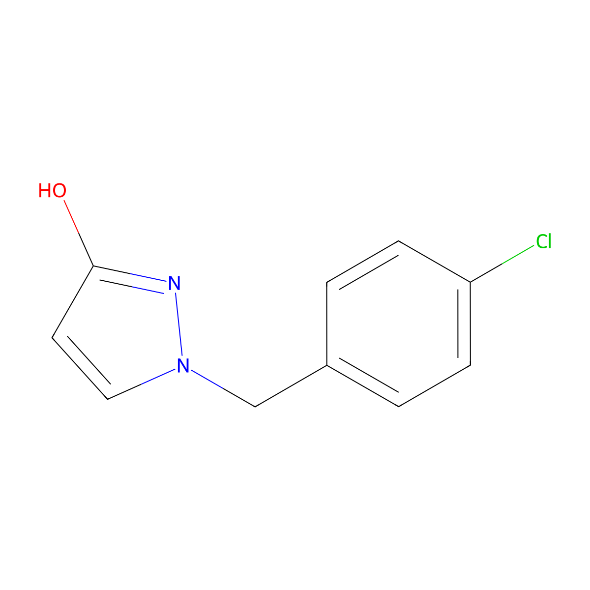 1-[(4-Chlorophenyl)methyl]-1H-pyrazol-3-ol molecular structure, CAS 53409-45-3