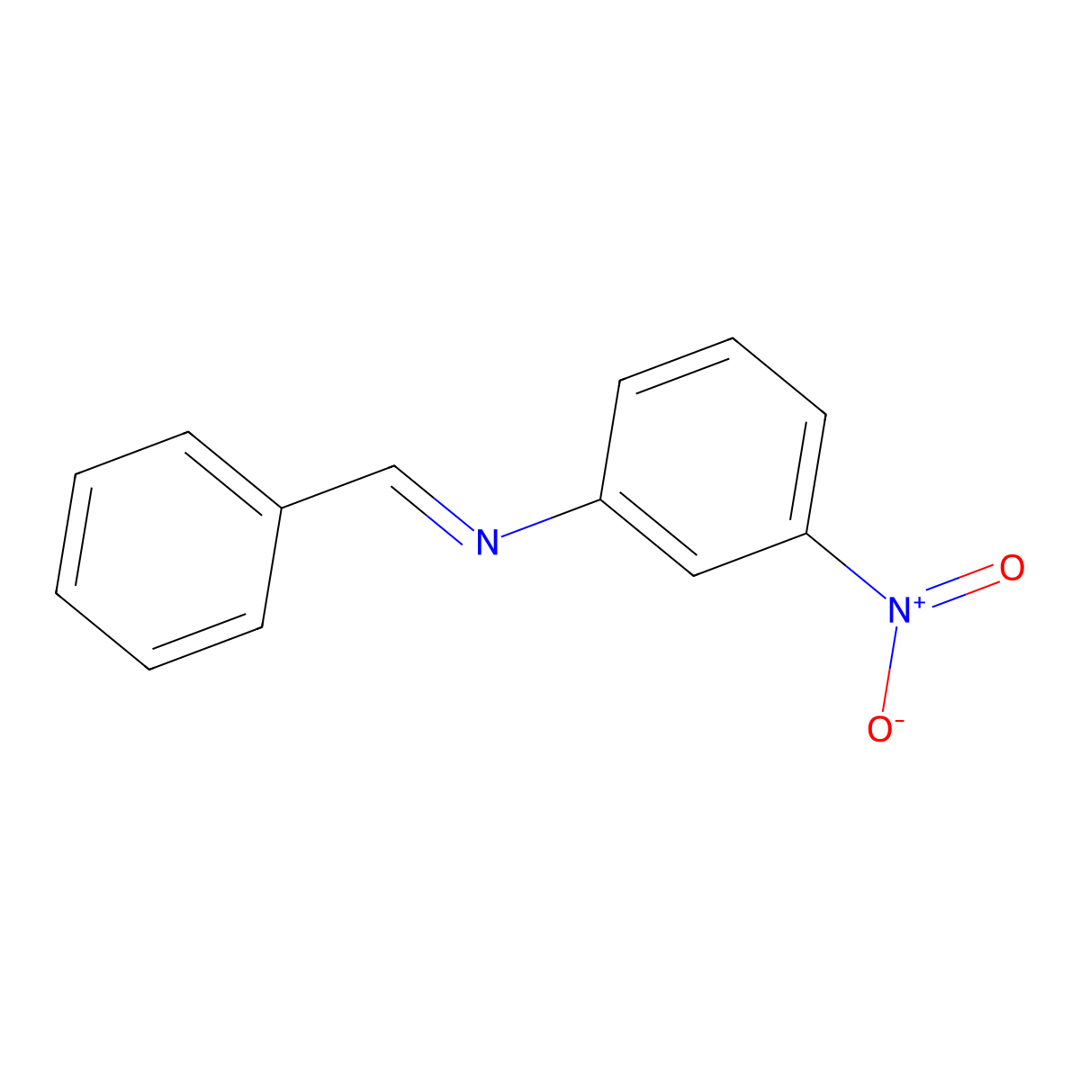 3-Nitro-N-(phenylmethylene)benzenamine molecular structure, CAS 5341-44-6