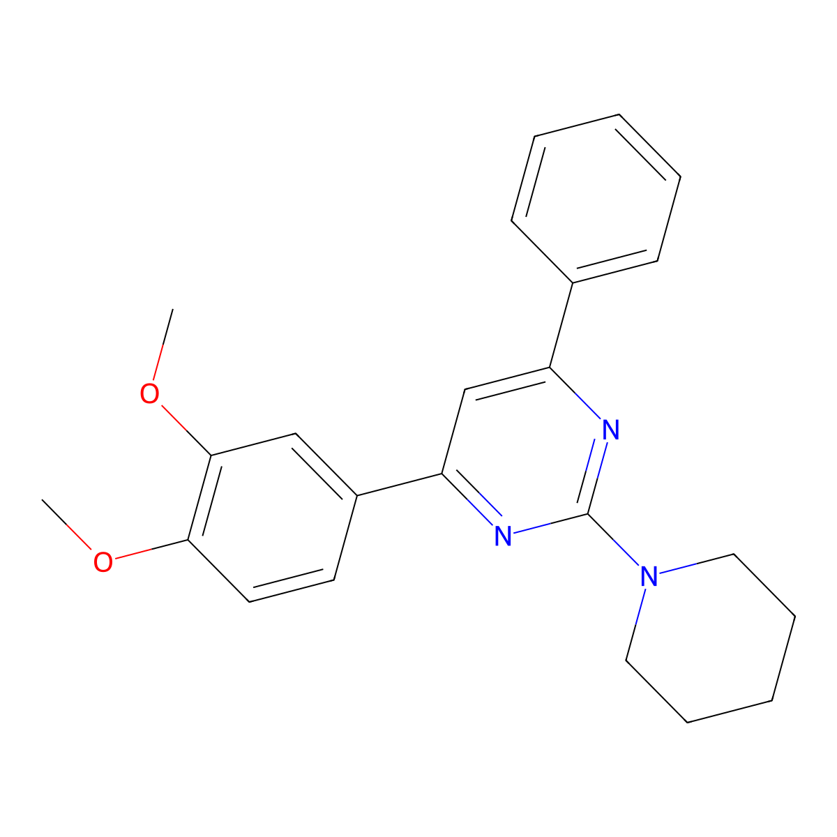 4-(3,4-Dimethoxyphenyl)-6-phenyl-2-piperidinopyrimidine molecular structure, CAS 5341-53-7