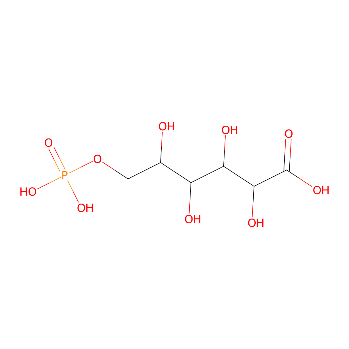 d-gluconic acid, 6-(dihydrogen phosphate), trisodium salt molecular structure, CAS 53411-70-4