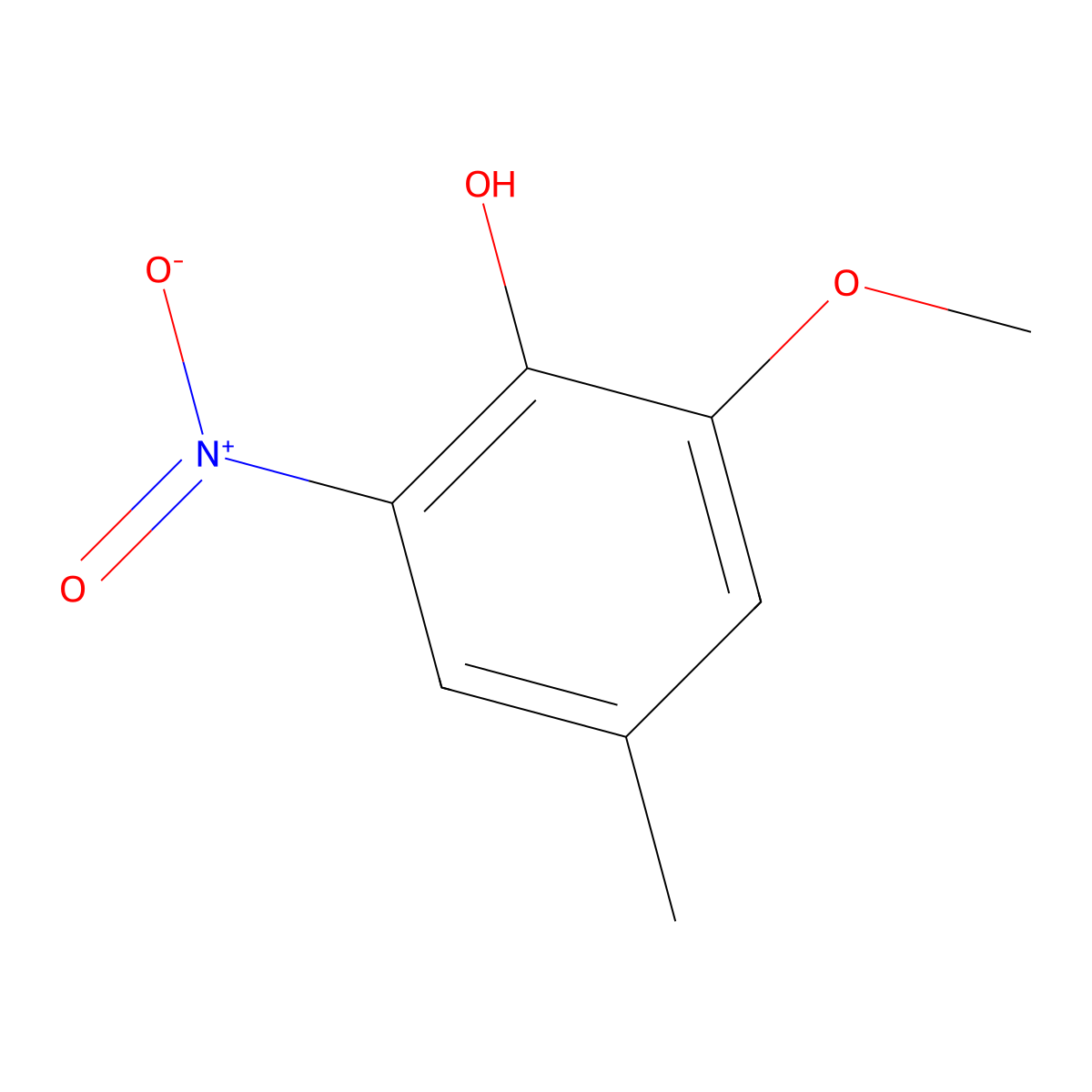 2-Methoxy-4-methyl-6-nitrophenol molecular structure, CAS 53411-80-6