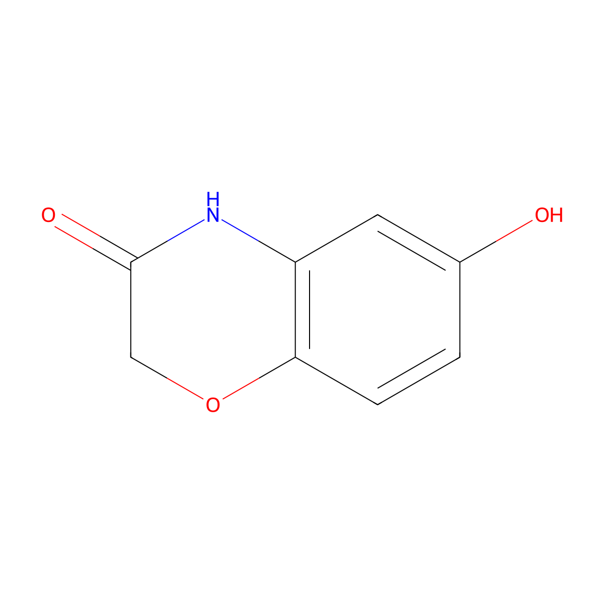 6-Hydroxy-2H-1,4-benzoxazin-3(4H)-one molecular structure, CAS 53412-38-7