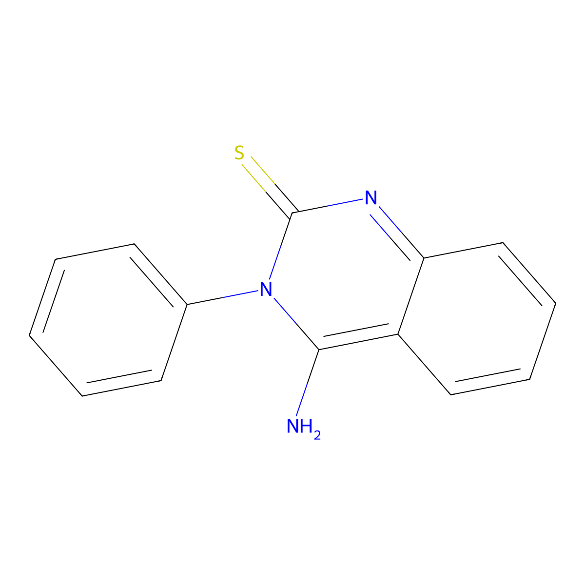 4-imino-3-phenyl-3,4-dihydro-2(1H)-quinazolinethione molecular structure, CAS 53412-77-4