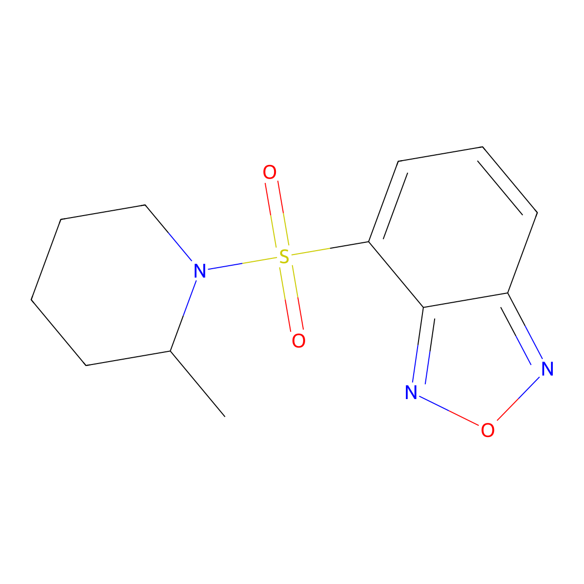 4-(2-Methylpiperidine-1-sulfonyl)-2,1,3-benzoxadiazole molecular structure, CAS 5342-33-6