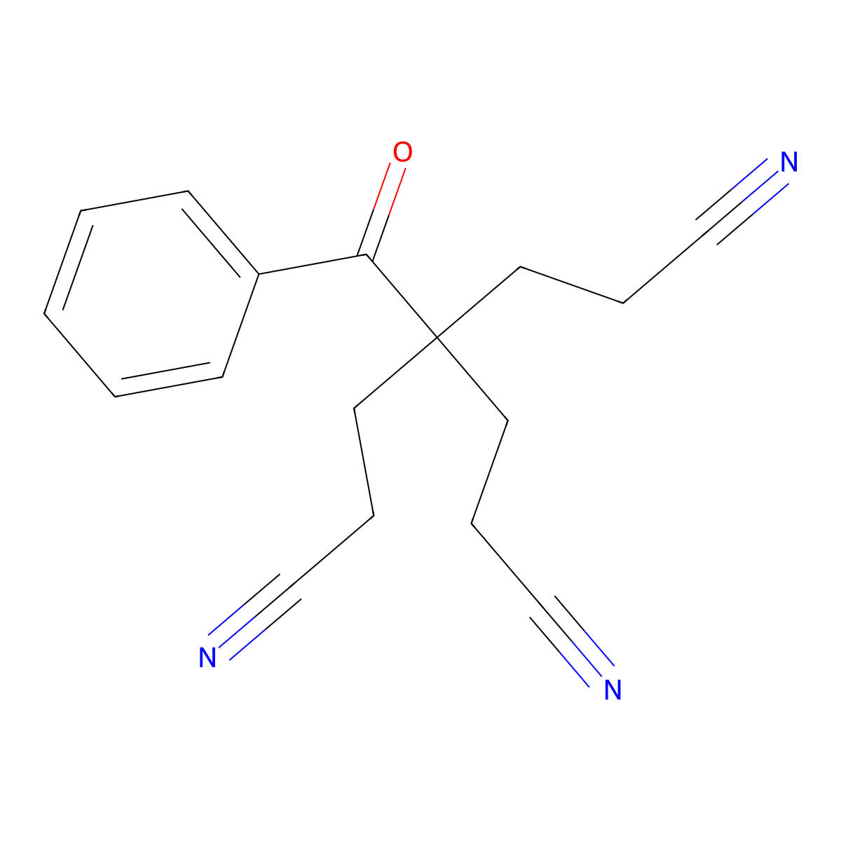 4-Benzoyl-4-(2-cyanoethyl)heptanedinitrile molecular structure, CAS 5342-96-1
