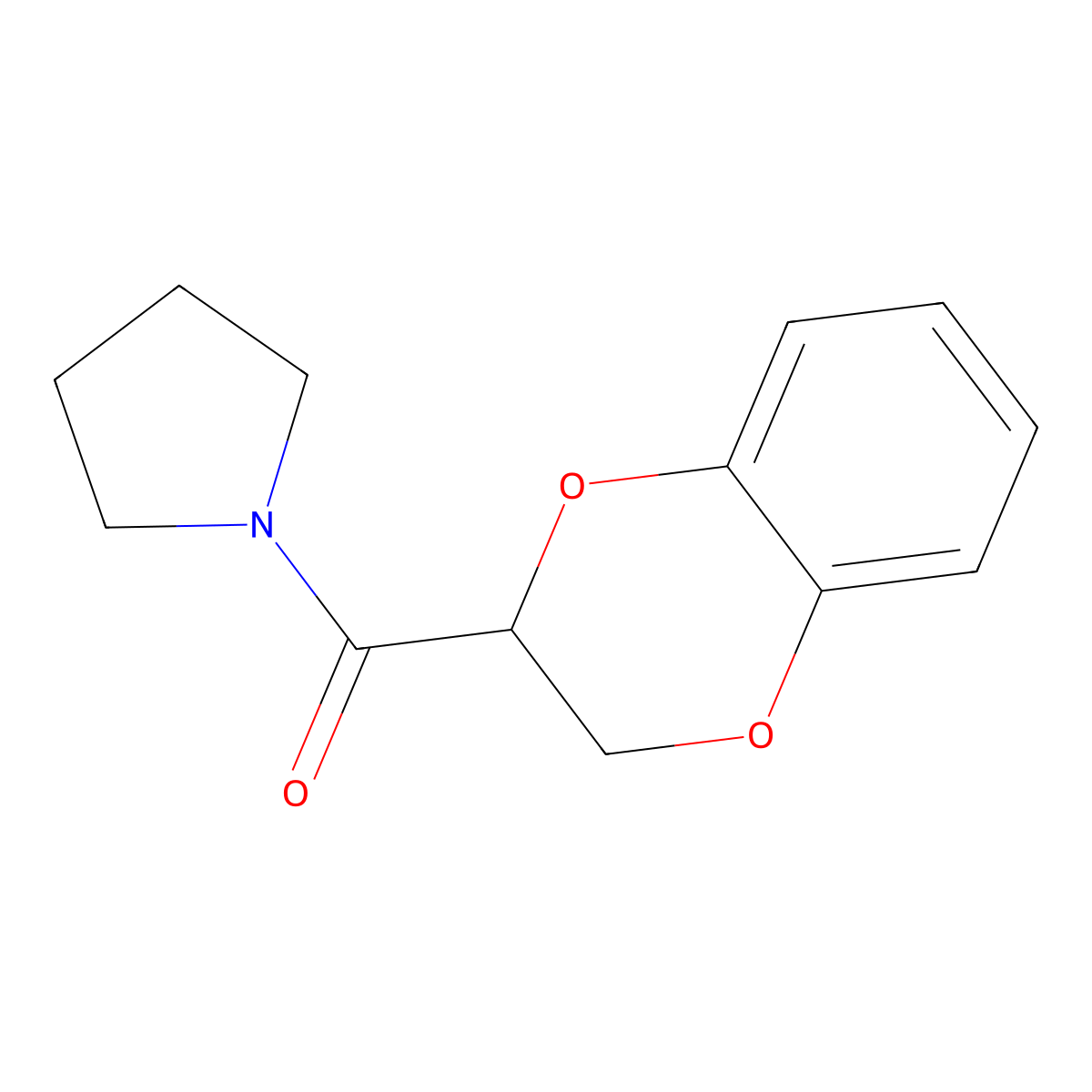 2,3-Dihydro-1,4-benzodioxin-3-yl(pyrrolidin-1-yl)methanone molecular structure, CAS 53420-20-5