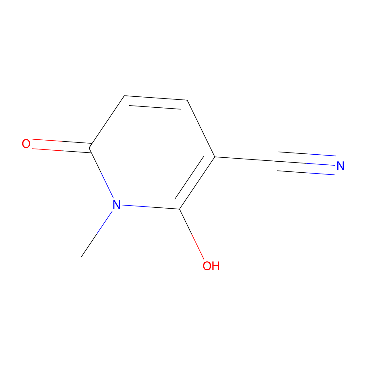 1,6-Dihydro-2-hydroxy-1-methyl-6-oxonicotinonitrile molecular structure, CAS 53422-09-6