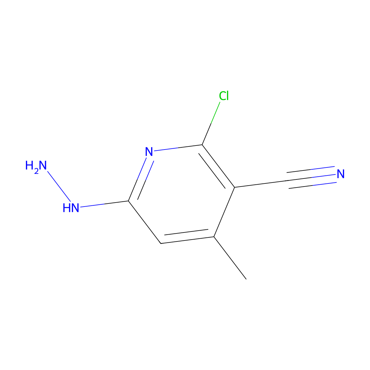 2-Chloro-6-hydrazinyl-4-methylpyridine-3-carbonitrile molecular structure, CAS 53422-10-9