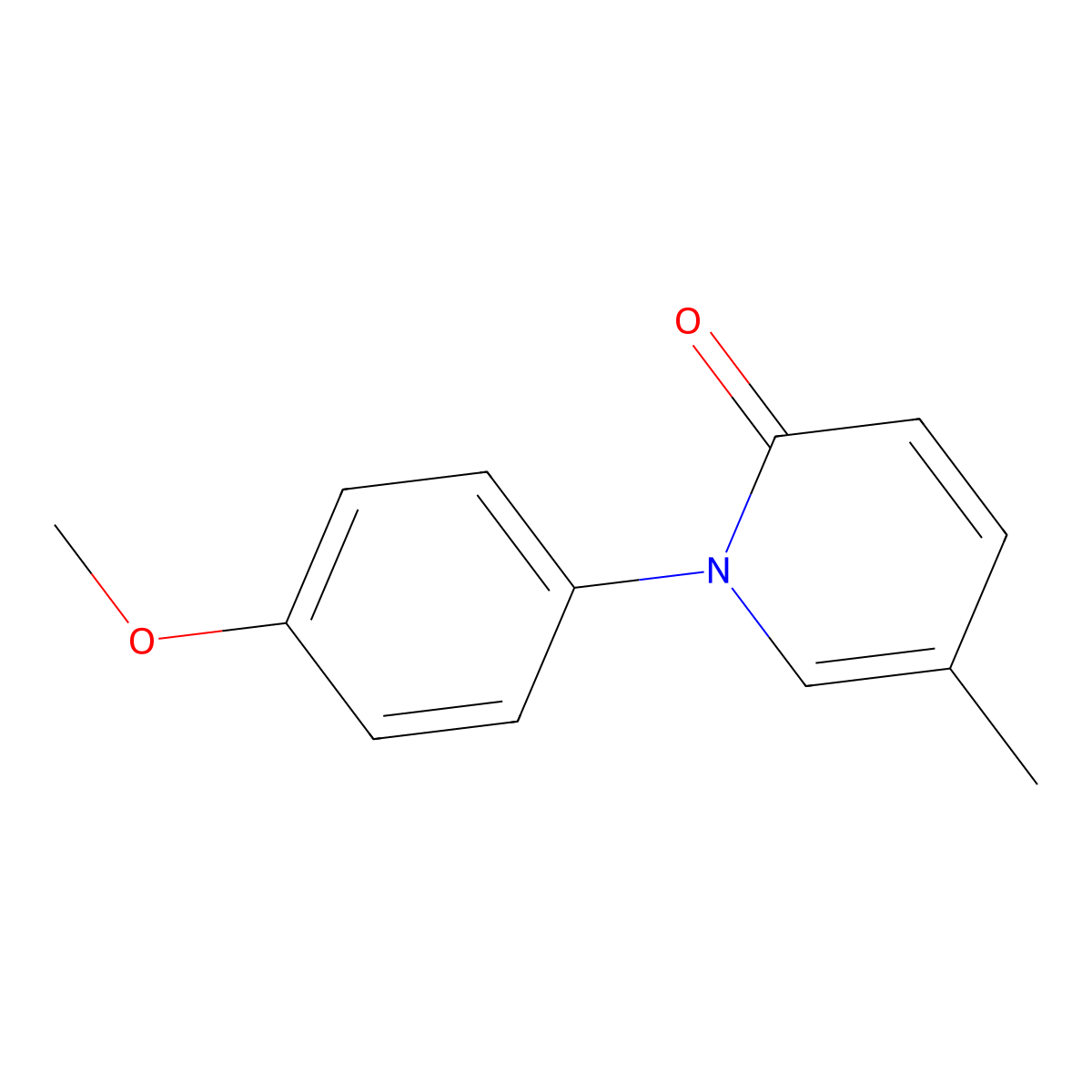 2(1H)-Pyridinone, 1-(4-methoxyphenyl)-5-methyl- molecular structure, CAS 53427-77-3