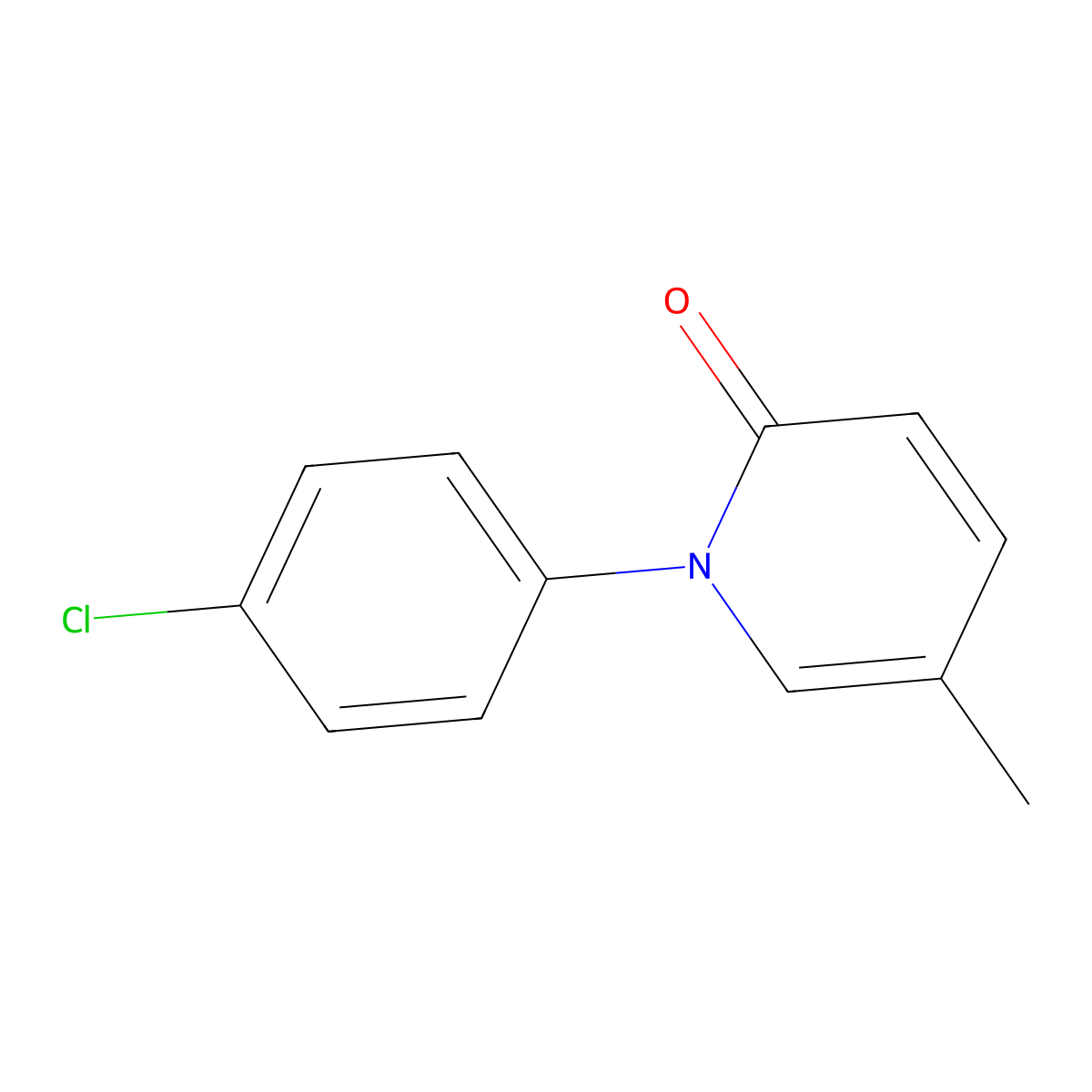 1-(4'-chlorophenyl)-5-methyl-2-(1H)-pyridone molecular structure, CAS 53427-80-8